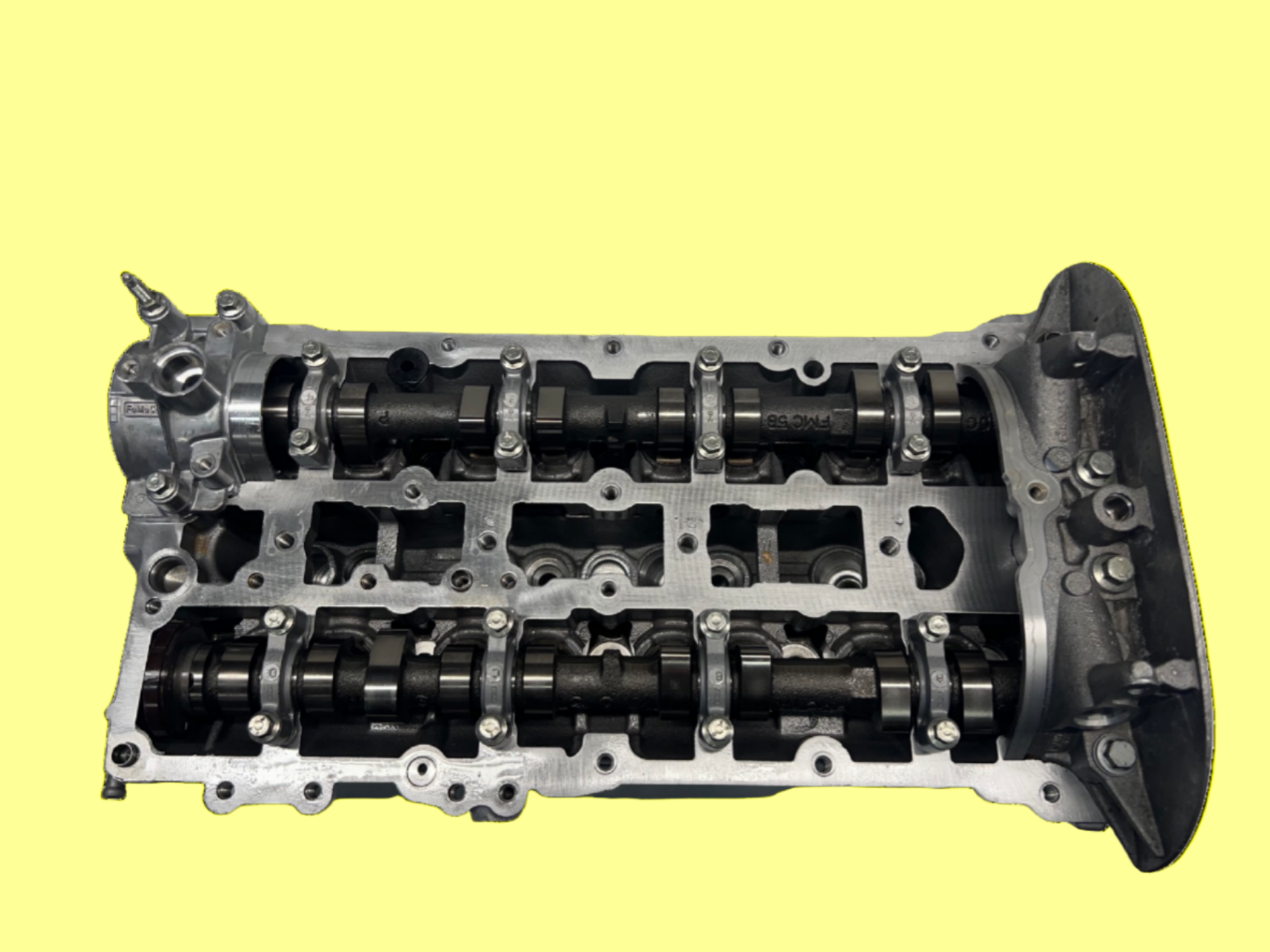 Top view of cylinder head for a Ford Fiesta 1.6L Casting #RFBM5G